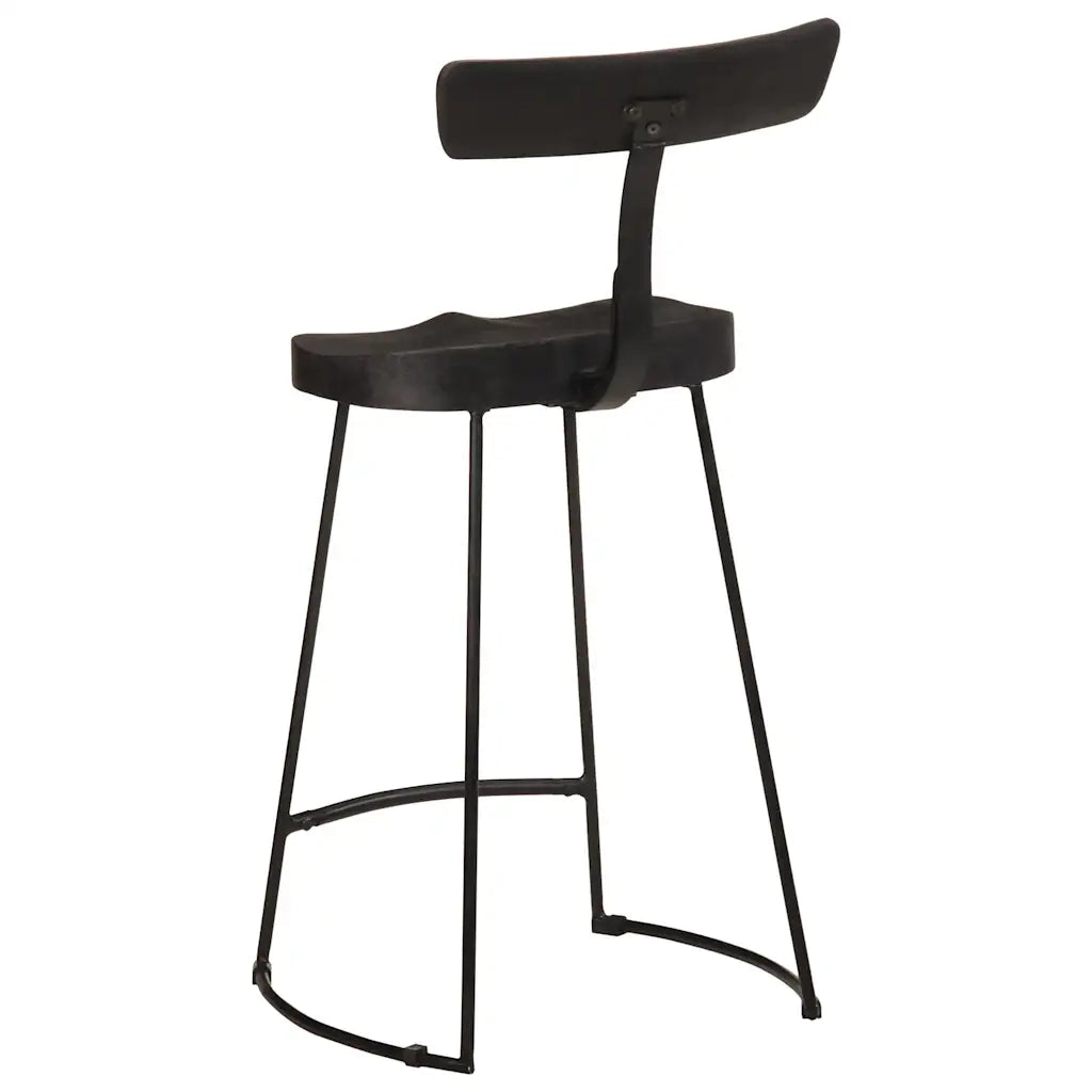 Sgabelli da Bar 2 pz Neri 49x43x88 cm Legno Massello di Mango 4013516