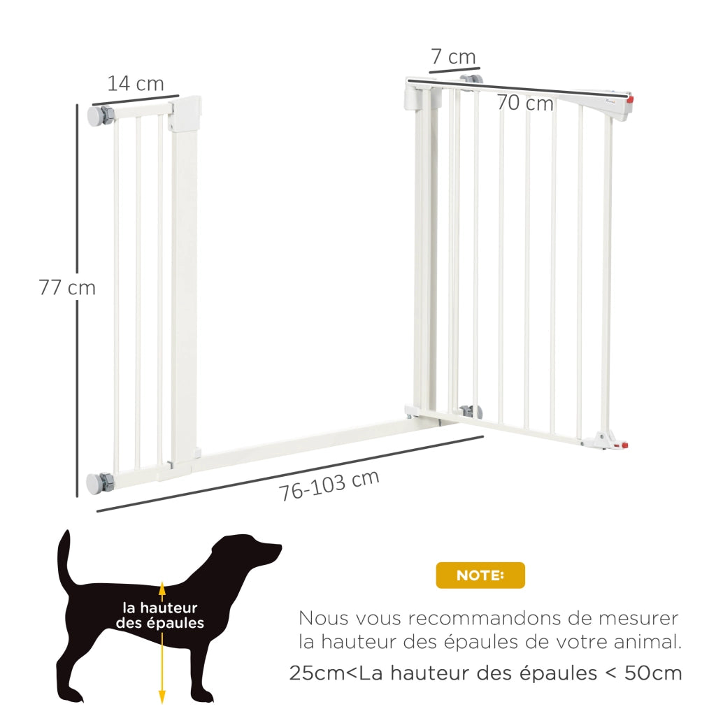 Barriera per cani e animali ¨C Zephmum ¨C Bianco 76-103 cm