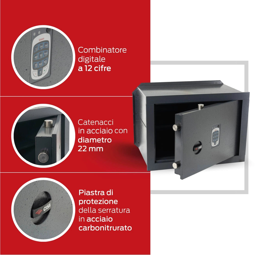 Cassaforte con Combinazione 2 Catenacci Cisa 82710 36 x 24 x 20 cm