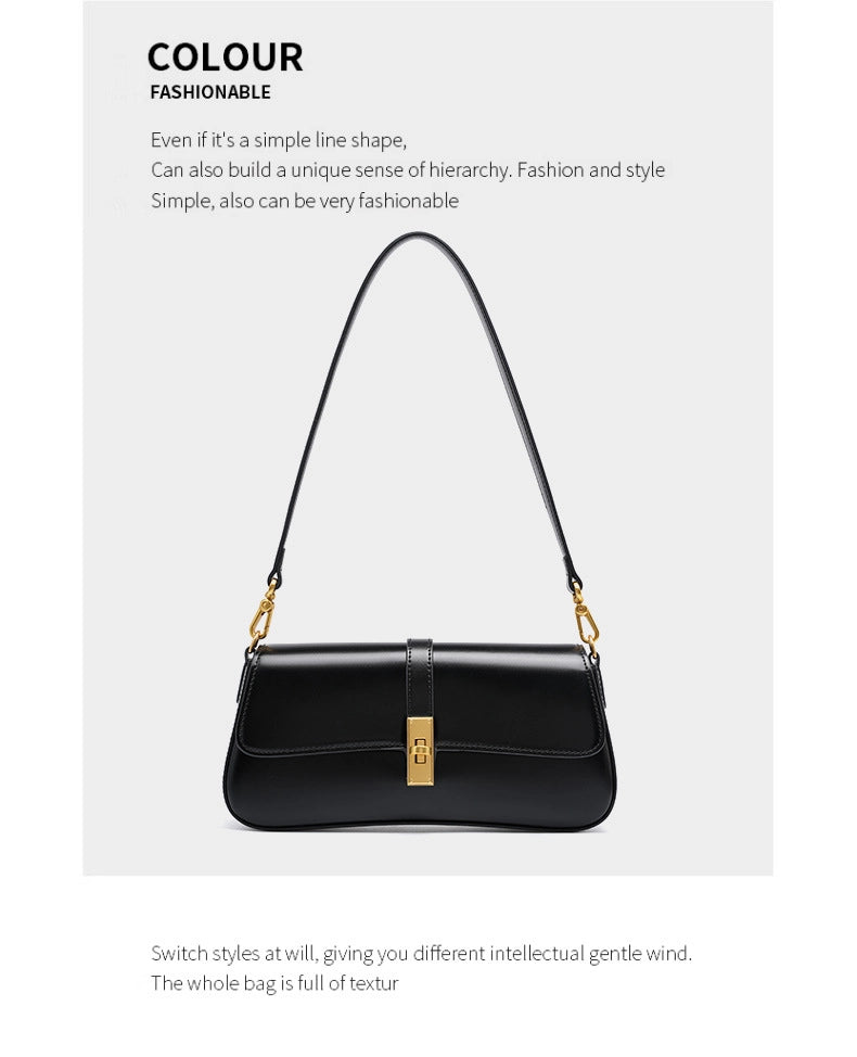 Borsa a tracolla da donna in vera pelle, stile vintage, fatta a mano, colore nero.