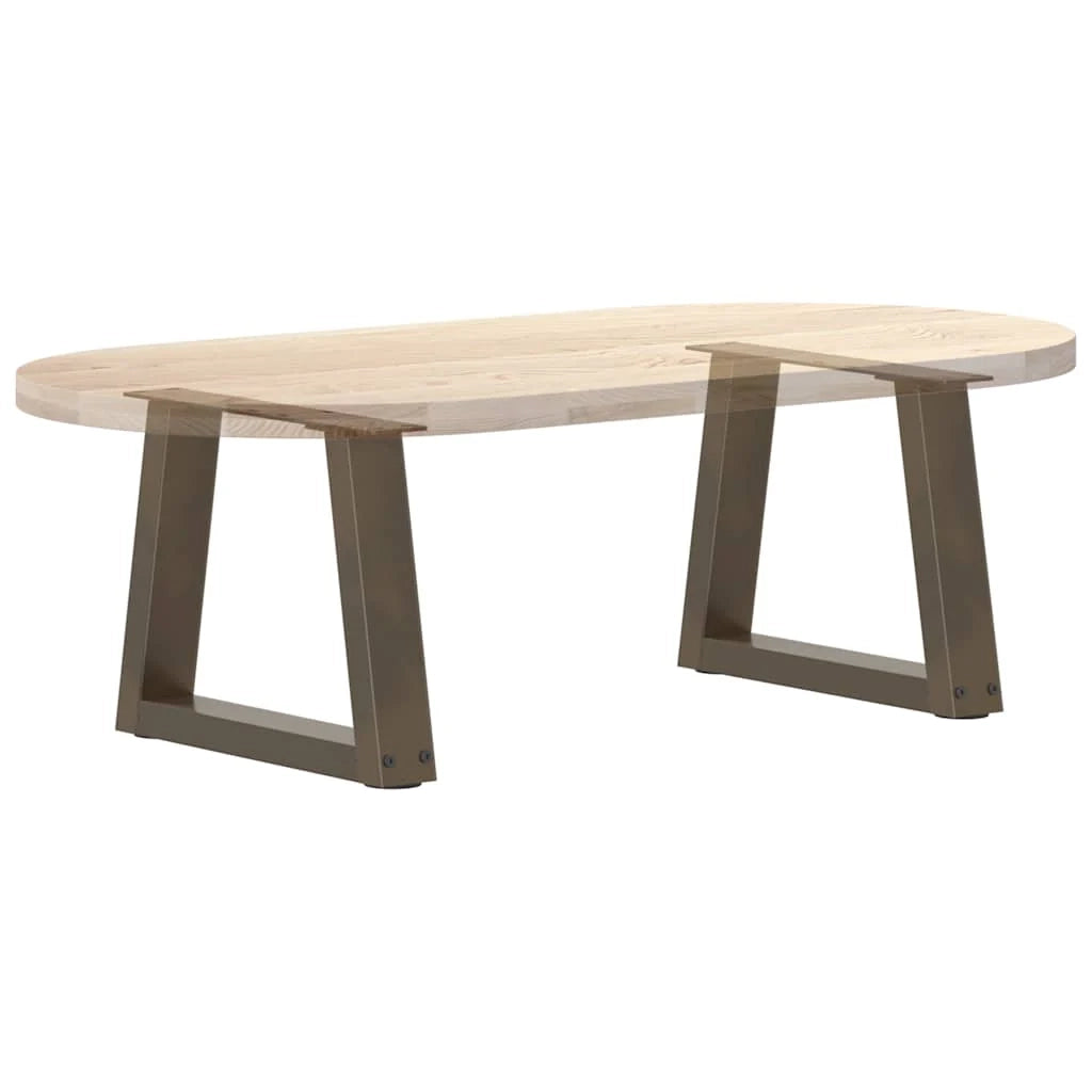 Set di 2 gambe regolabili per tavolino da caffè a forma di V 40 x 31 cm design moderno acciaio naturale 02_0056823