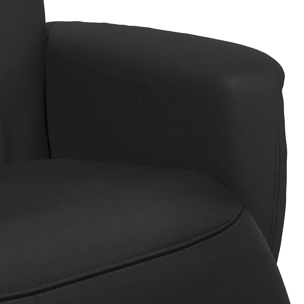 Poltrona Massaggiante Nero Pelle Sintetica