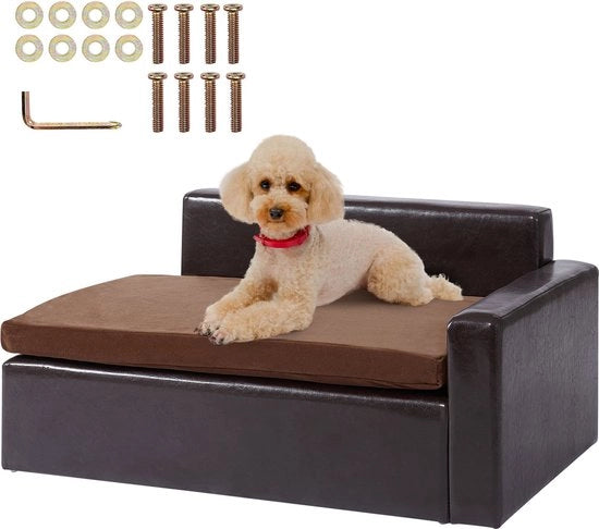 Banca per cani - Adattabile - Con spazio di riposo - Lavabile - Per cani di taglia media - 71x50, 5x33,5 cm