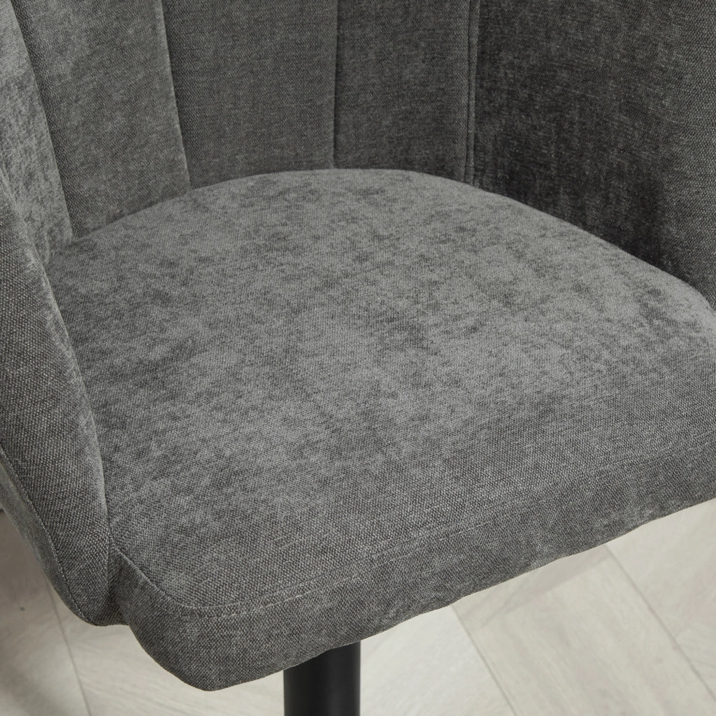 SGABELLO ALTO Set da 2 pezzi girevole 59x53x89-110 cm grigio scuro poliestere