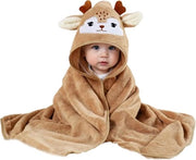 Asciugamano per bambini con cappuccio - 80 x 80 cm - Felpa corallo Asciugamano per bambini - Asciugamano per bambini con cappuccio - Adatto per bambini e neonati - Unisex - 0-5 anni