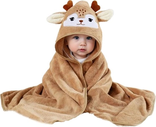 Asciugamano per bambini con cappuccio - 80 x 80 cm - Felpa corallo Asciugamano per bambini - Asciugamano per bambini con cappuccio - Adatto per bambini e neonati - Unisex - 0-5 anni