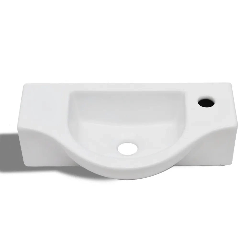 Lavandino Bagno in Ceramica con Foro per Rubinetto Bianco CFW2373126