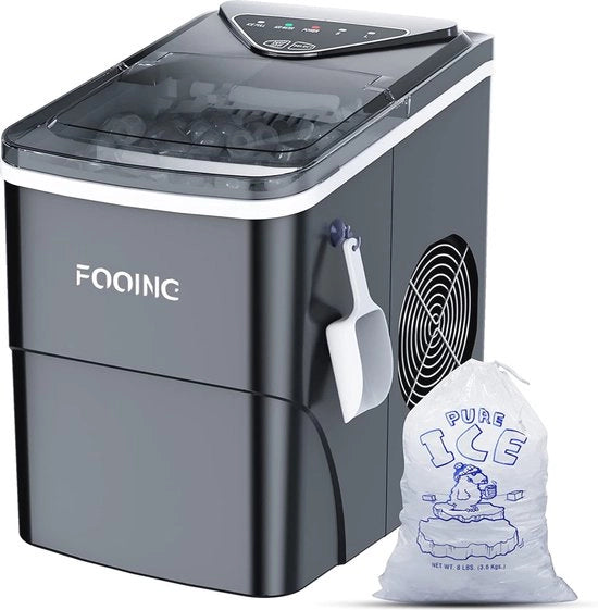 Macchina per blocchi di ghiaccio con funzione di autoigiene - 15 kg/24h, 9 blocchi di ghiaccio in 6 minuti, silenziosa e compatta