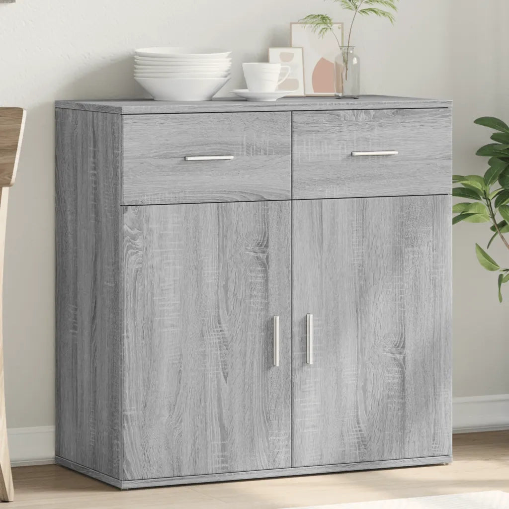 Credenza-Buffet-Armadio da cucina Grigio Sonoma 79x38x80 cm in Legno Multistrato 646835