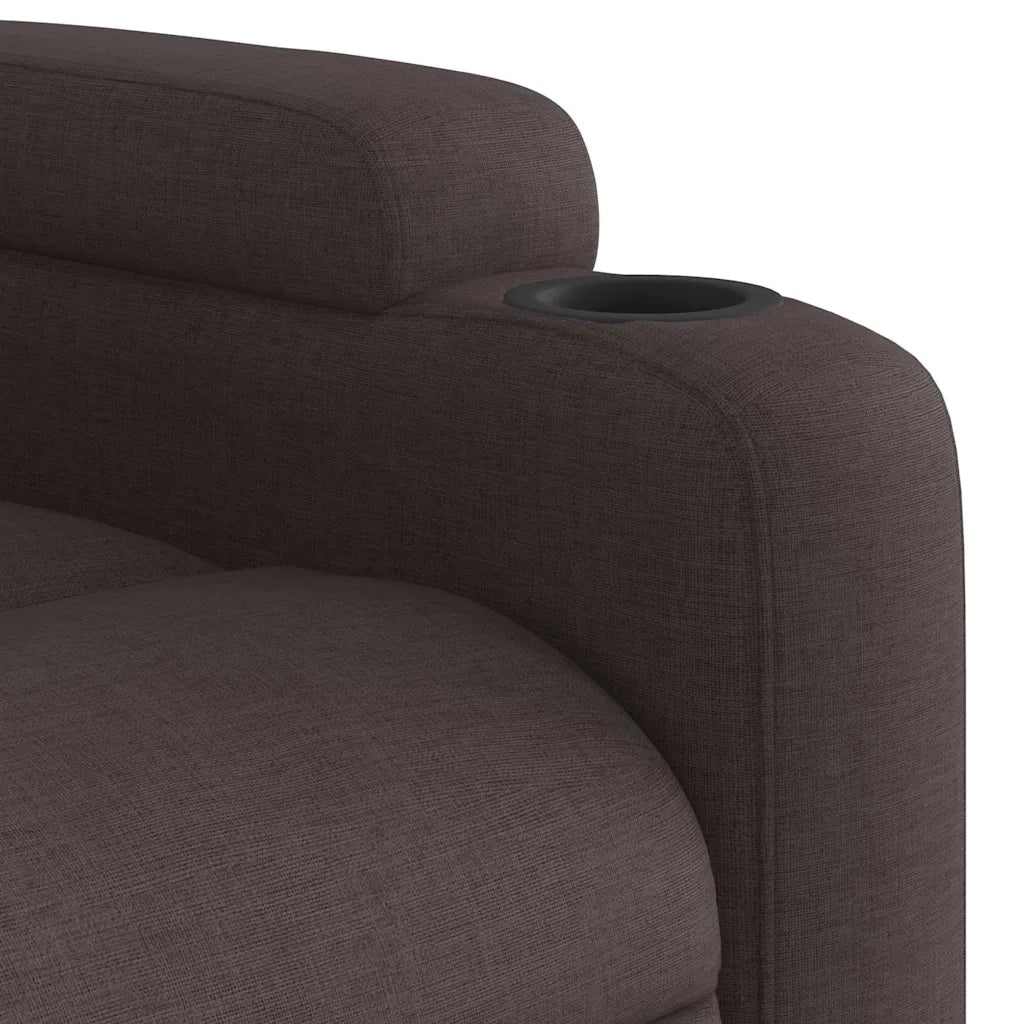 Poltrona | Sedia Relax Reclinabile Marrone Scuro in Tessuto