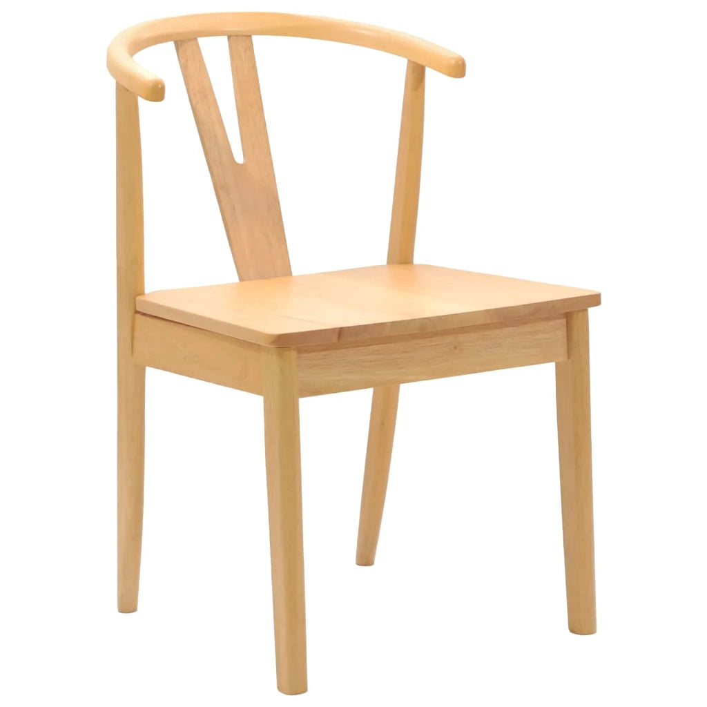 Sedia da pranzo 2 pcs Naturale Legno di gomma solido 42020405