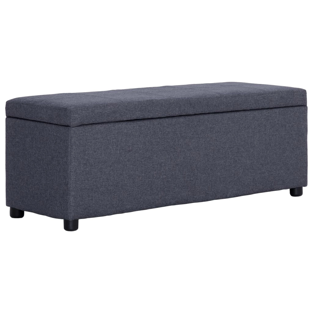 Panca con vano contenitore 116 cm poliestere grigio scuro 02_0010965
