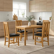 Set da pranzo 5 pz Nero Legno di Quercia Massello 3430243