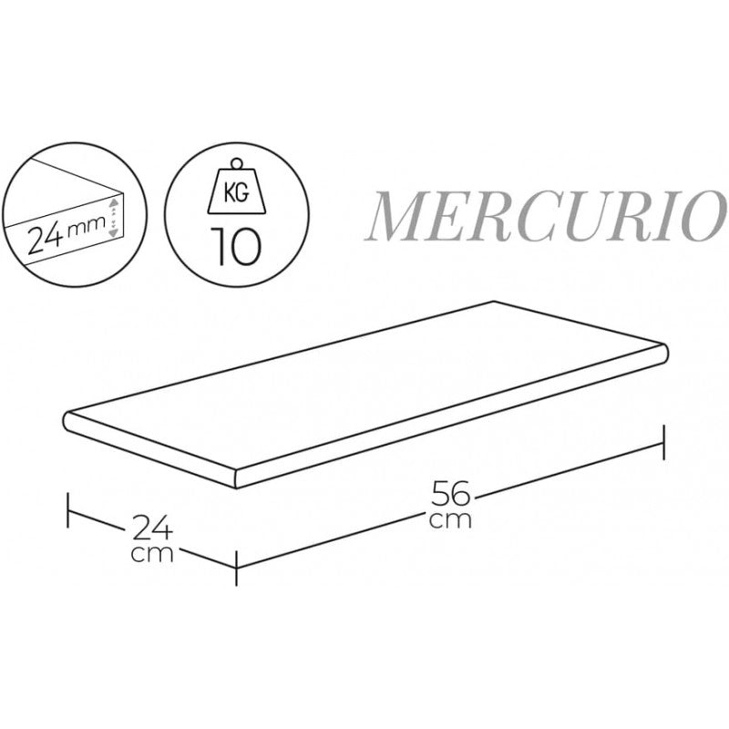 Mensola in legno Mercurio verniciato noce 2,4x24x56 | Stile e solidità