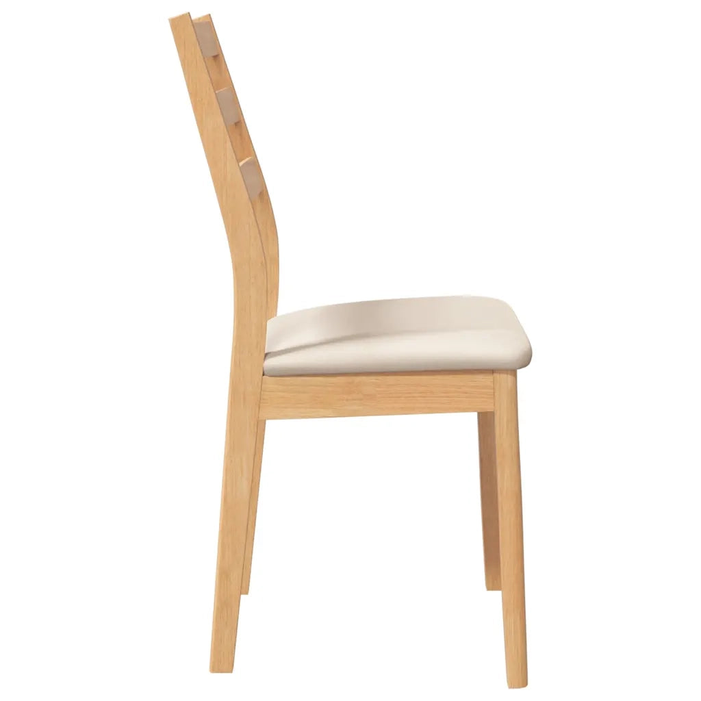 Sedie da Pranzo con Cuscini 2 pz Naturale Legno Massello Hevea 4102517