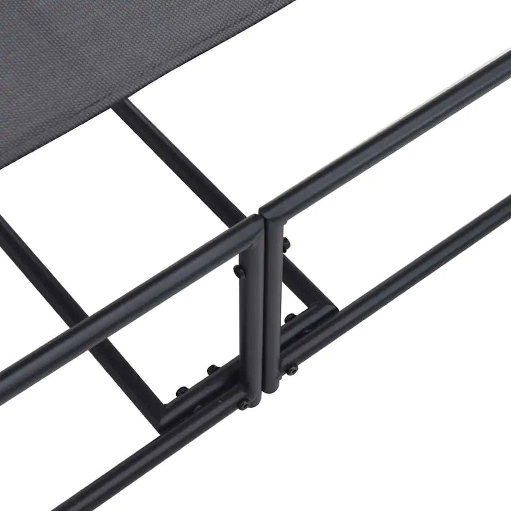 Lettino da Giardino 2 pcs Nero Acciaio verniciato a polvere 42003023