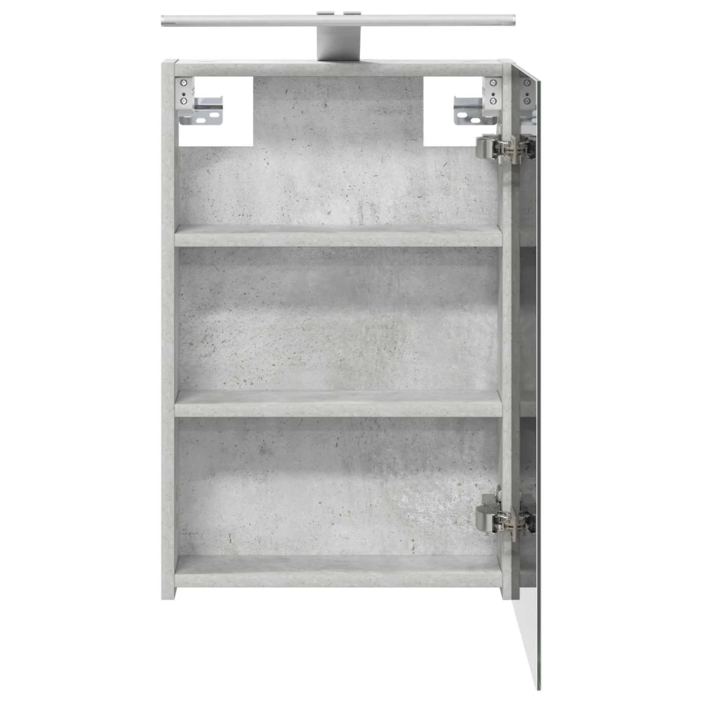 Mobiletto per specchio da bagno con lo scaffale Grigio cemento 889034