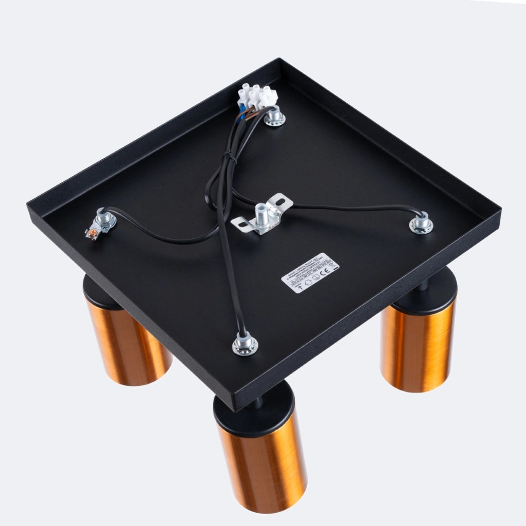Lampada moderna in acciaio tubolare a 4 luci WINX Bittersweet Shimmer FI6/10, rame nero