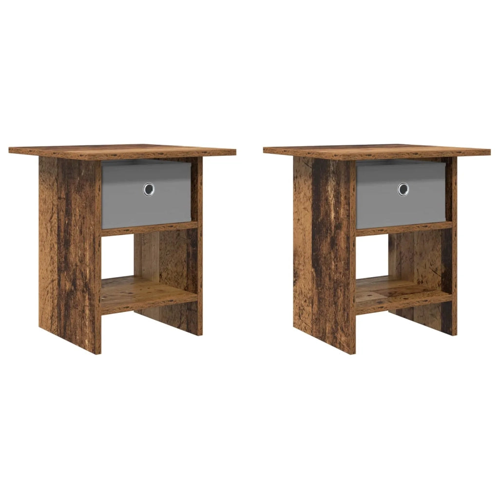 Set di 2 Comodini | Armadio da Notte | Mobiletto da notte Legno vecchio 41 x 40 x 45 cm Legno multistrato