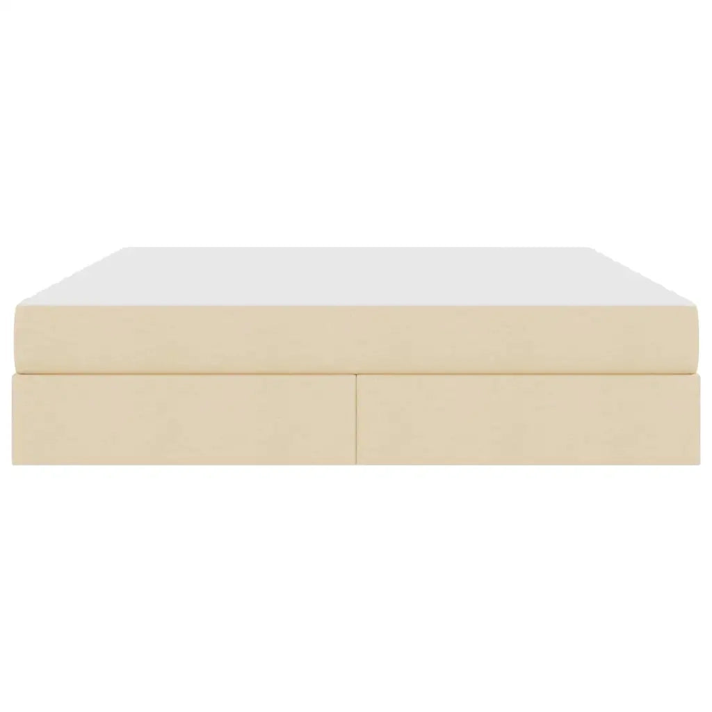 Letto con contenitore e materasso Crema 160 x 200 cm Poliestere