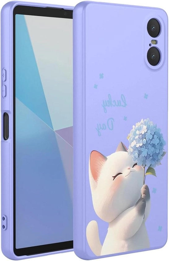 Ultradun Hoesje per Xperia 10 VI con TPU Premium - Design Elegante e Facile da Usare - Zavorra Leggera - Microfibra - Disegno Colorato a Cartoni Animati