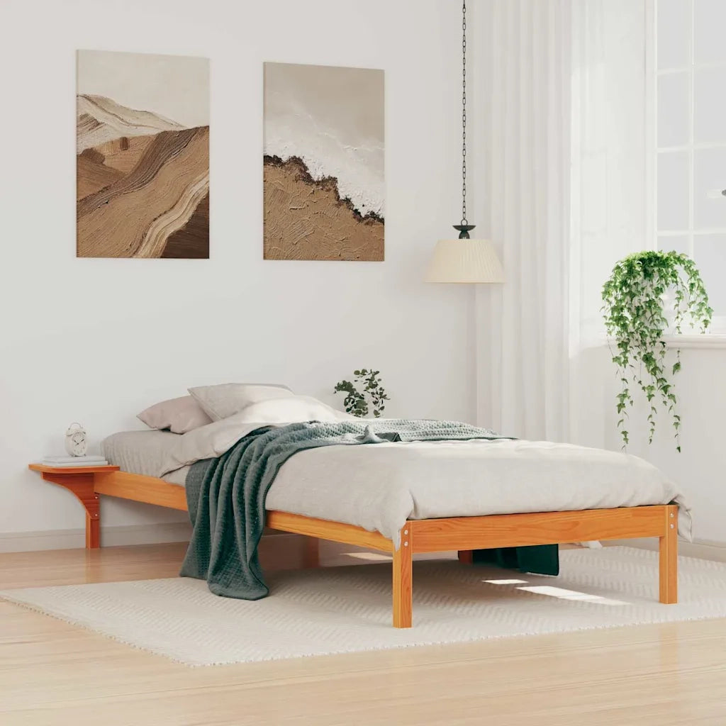 Letto con Tavolini Laterali Marrone cerato 80 x 210 cm 873219