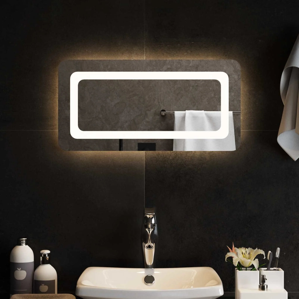 Specchio da bagno LED Trasparente 60 x 30 cm vetro temperato 42045831