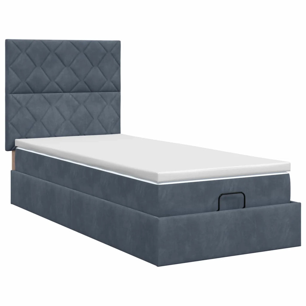 Letto ottomano con materasso Grigio Scuro 80 x 200 cm Velluto 3457756