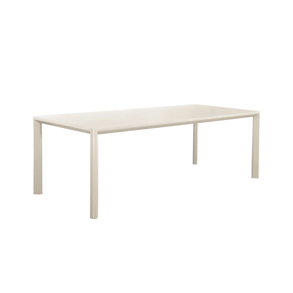 Set tavolo da giardino in alluminio con 1 panchina e 4 sedie, beige