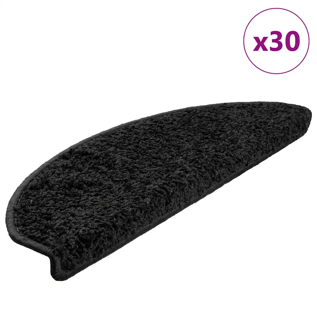 Tappetini per scale 30 pz | Gradini per Scale 65x21x4 cm Nero Semicircolari Grandi
