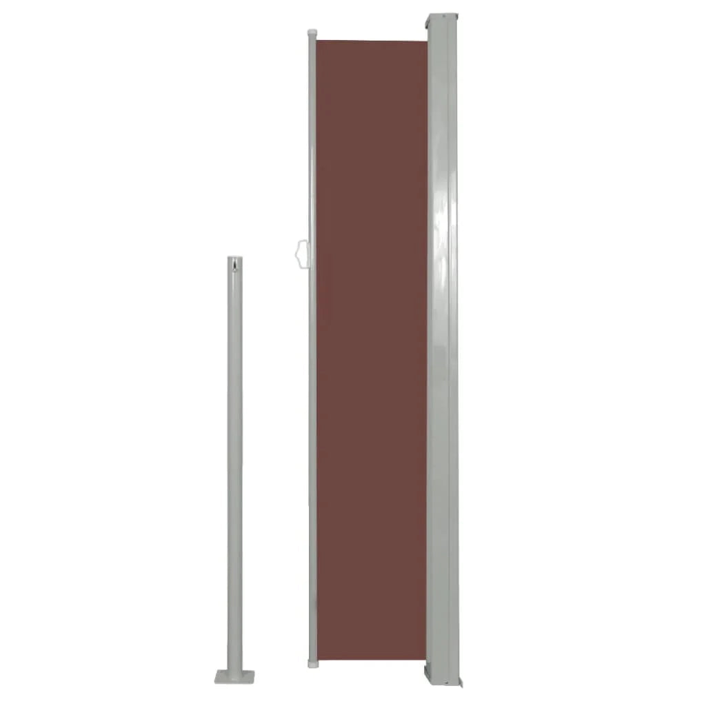 Tenda da sole laterale retrattile/schermo protettivo per patio giardino terrazza balcone 160 x 500 cm marrone 02_0007096