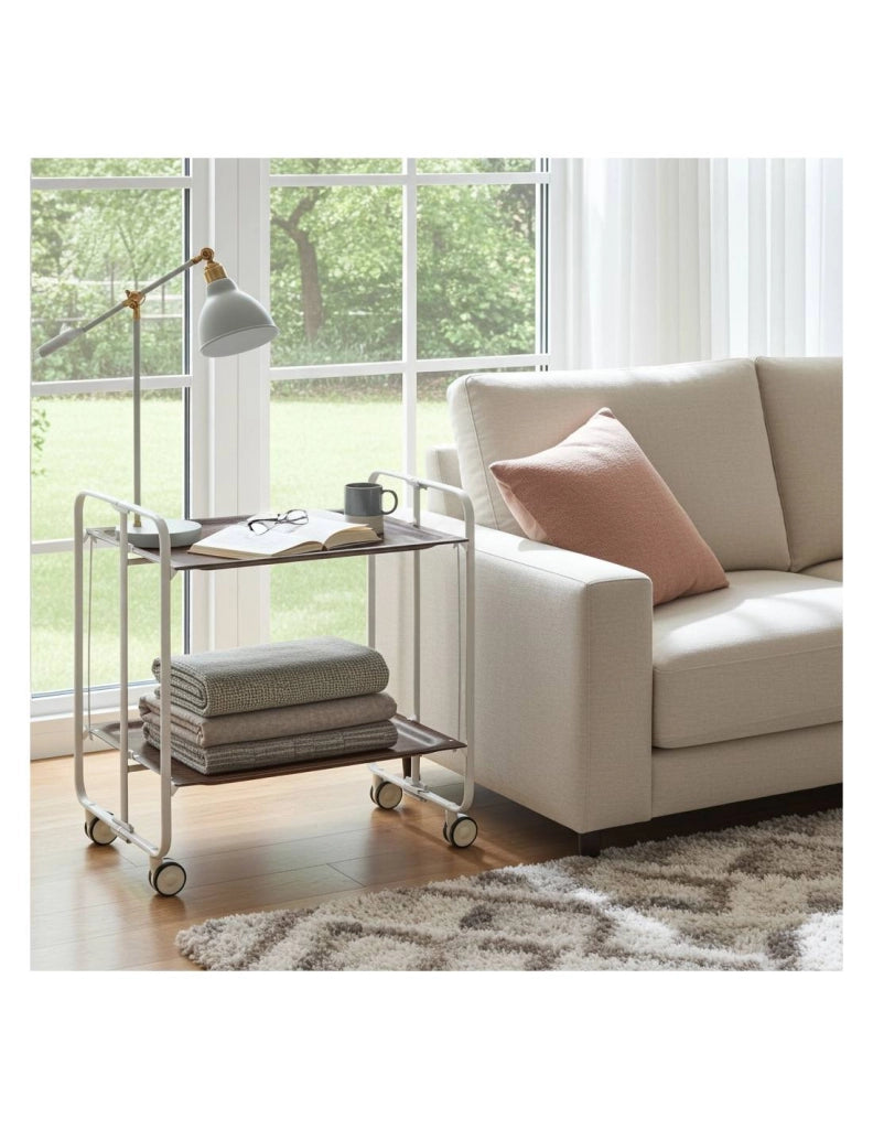 Carrello da cucina pieghevole grigio con ruote BAUHAUS 2 ripiani