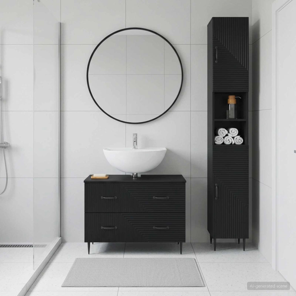 Set di Armadi da Bagno da 2 Pezzi HAARLEM Nero 3417532