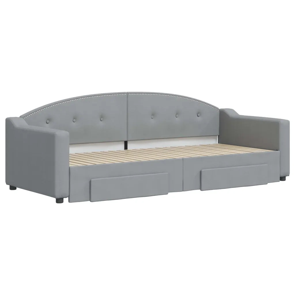 Divano letto | Sof¨¤ letto | Letto singolo Estraibile Cassetti Grigio Chiaro 80x200cm Tessuto