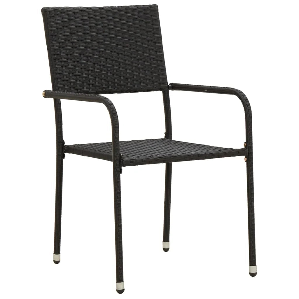 Mobile da pranzo per esterni 7 pz in polyrattan nero 02_0014686