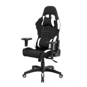 Sedia da gaming Mindy, Poltrona da gaming adulto, Sedia da scrivania, 57x72h124/134 cm, Nero e Bianco