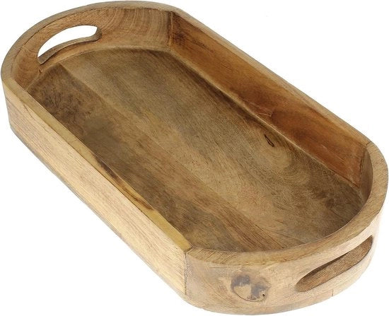 Scodella Decorativa in Legno di Mango con Maniglia per Decorazione di Tavolo - Dimensioni 39 cm