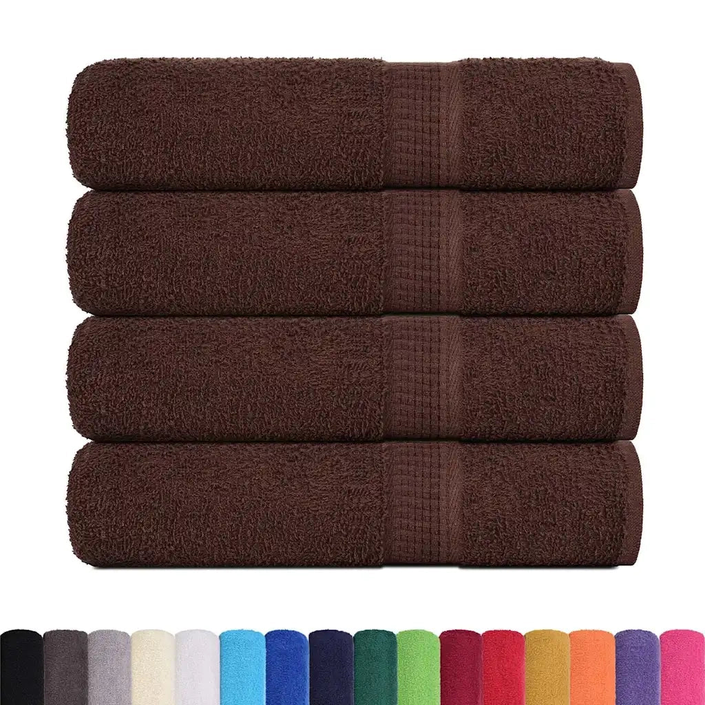 Asciugamani da doccia FROGN 4 pz Marrone 70x140 cm 360 g/m² 136762