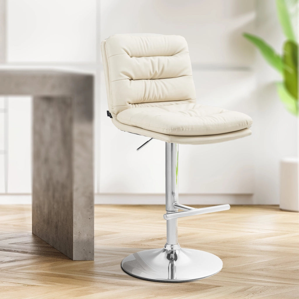 Set di 2 sgabelli bar Damar in ecopelle cromo 2