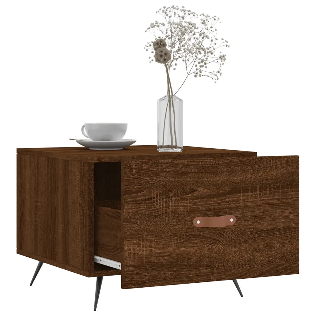 Tavolini Salotto 2 pz Rovere Marrone 50x50x40 Legno Multistrato