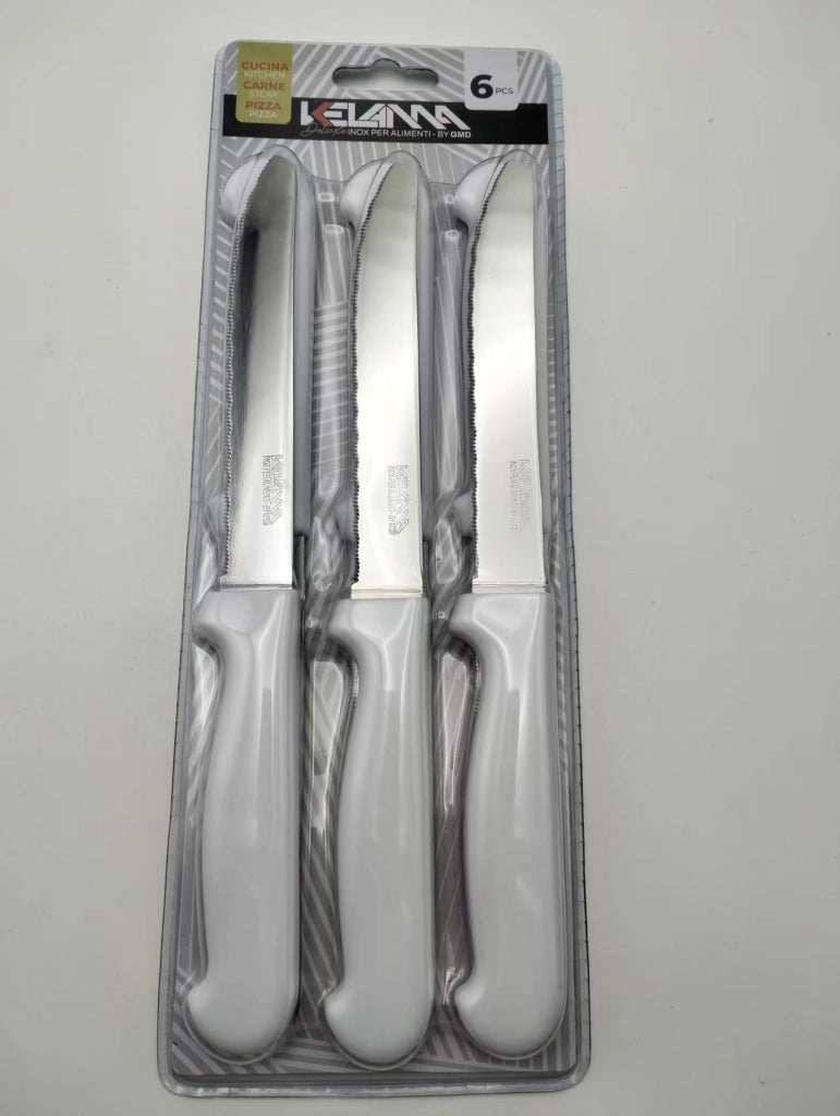 Kelama deluxe coltello da tavola bianco 6 pz