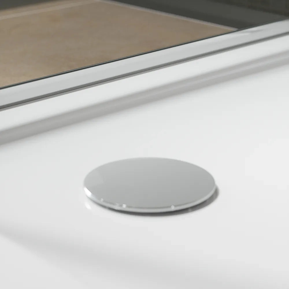 Piatto doccia bordato 80x90 cm in acrilico rinforzato bianco lucido | Asteios