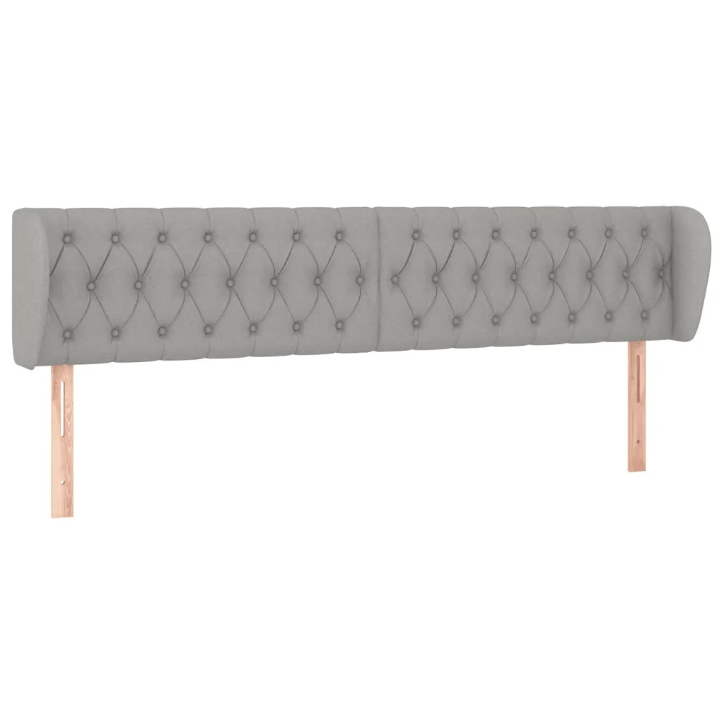 Testiera ad Orecchio Grigio Chiaro 203x23x78/88 cm in Tessuto 3117502