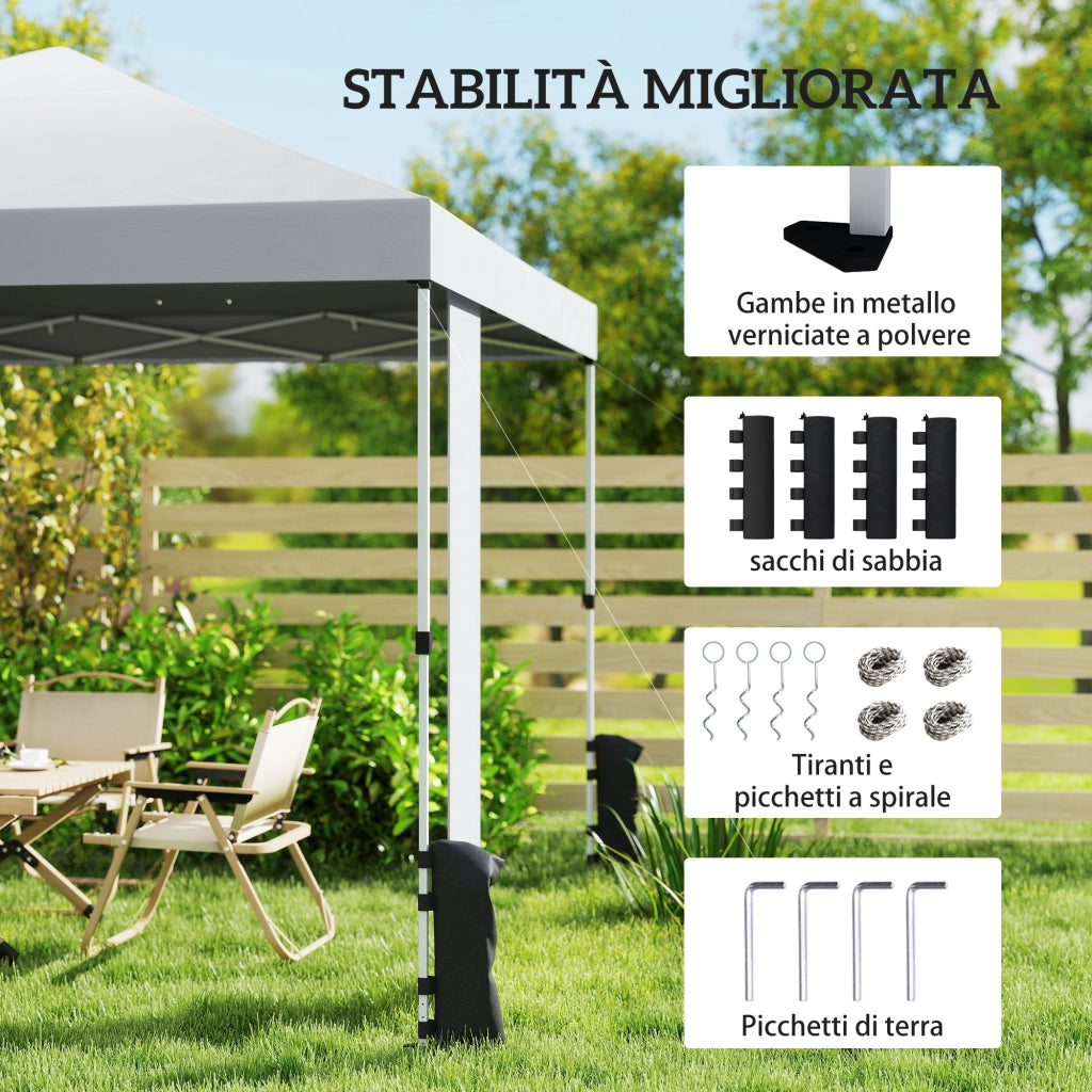 Gazebo Giardino 3x3 m ¨C Zephmum ¨C Bianco Metallo Oxford