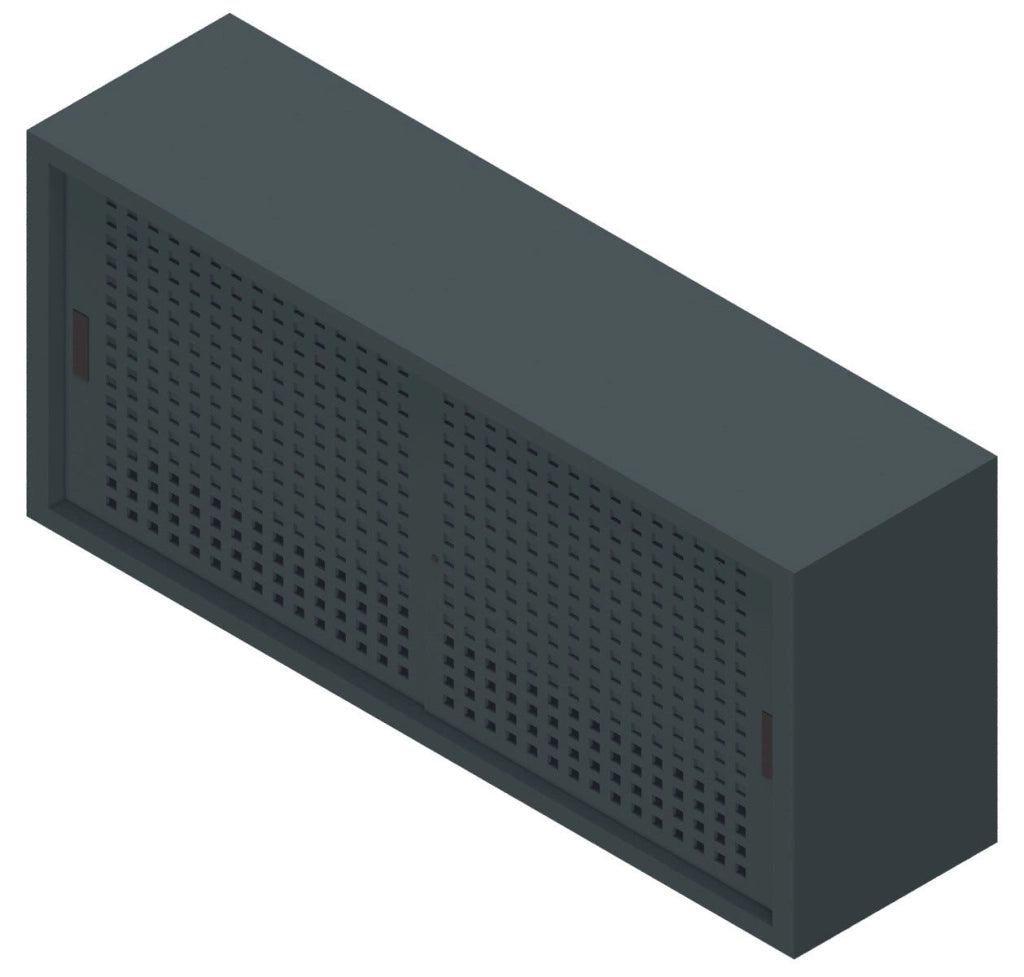 Armadio basso sopralzo per archivio ufficio con ante forate in lamiera verniciata cm. 180x45x75H