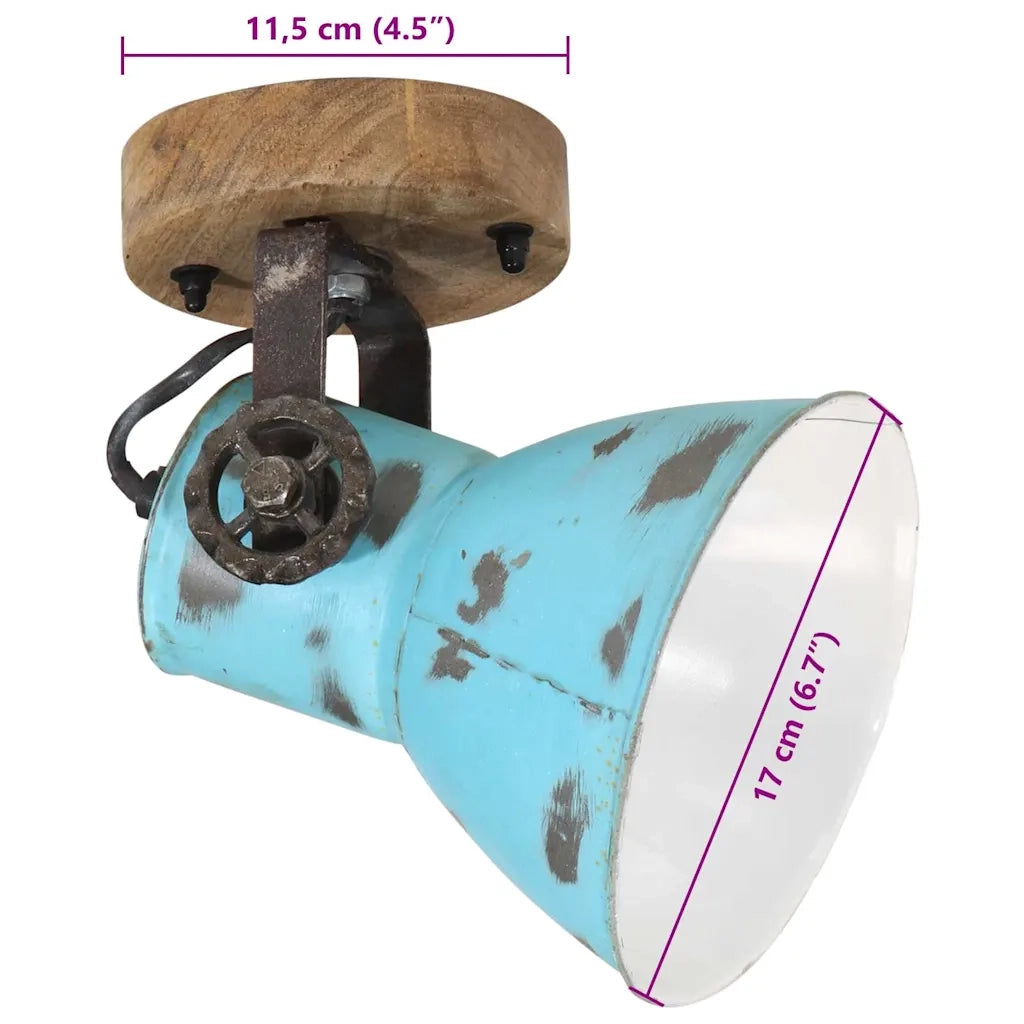 Lampada a Parete 25 W Blu Anticato 11,5x11,5x25 cm E27 CFW1748051