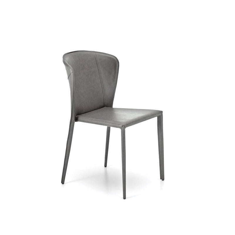 Set 4 Sedie 49x56xH82 cm in Similcuoio Break Grigio Chiaro