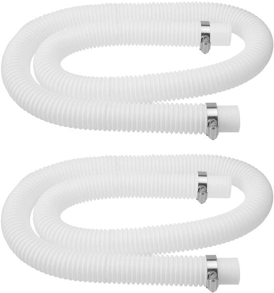 Lingua per Piscine - 32 mm - Installazione Facile - Bianco - Clip di Sicurezza - Polietilene Duraturo e Flessibile - Adatto per Pompe per Piscine