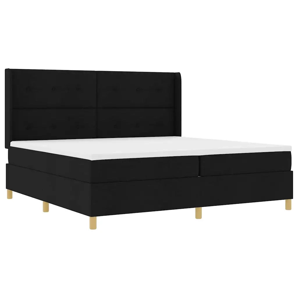 Letto a molle con materasso con led Nero 140 x 200 cm Tessuto 3343716