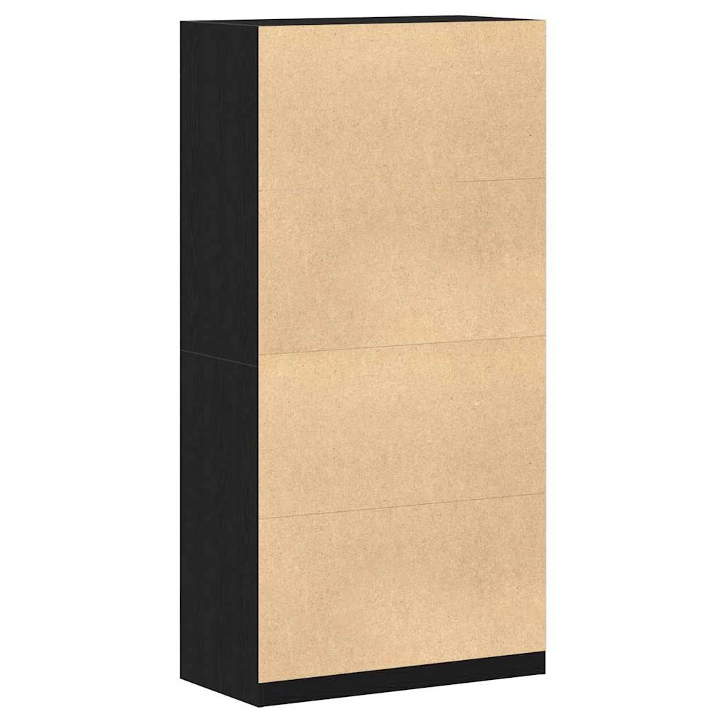 Mobile contenitore moderno e minimalista 100 x 50 x 200 cm in legno ingegnerizzato rovere nero 02_0055892